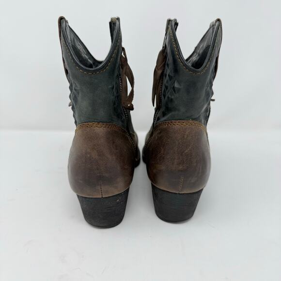 Born Brown and Dark Green Ankle Boots - Picture 4 of 8